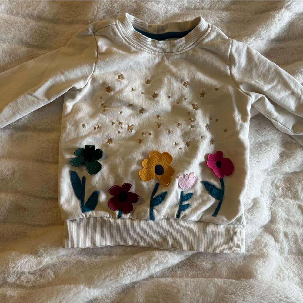 Hanna Andersson White Floral Kids Sweatshirt